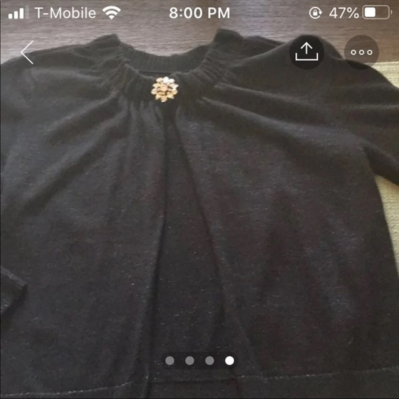 Jennifer Lopez Black Cardigan with Brooch - Picture 2 of 6